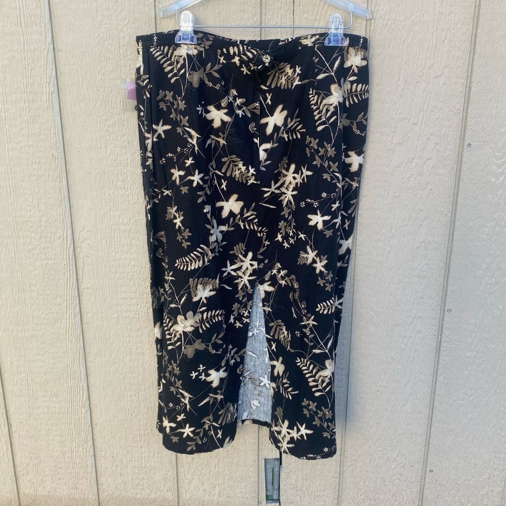 Vintage Orvis‎ Floral Woodland Floral Print Linen Blend Black Cream Size 20 NWT - Picture 5 of 8